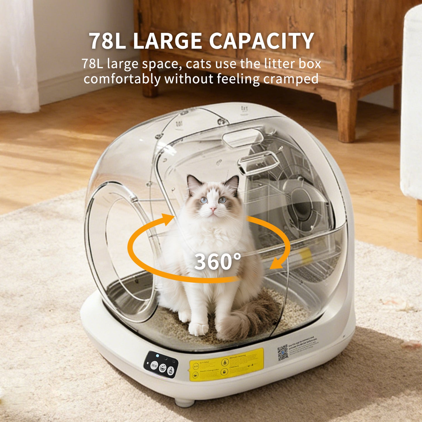 High-tech smart litter box box monitoring frequent urination to detect feline health issues