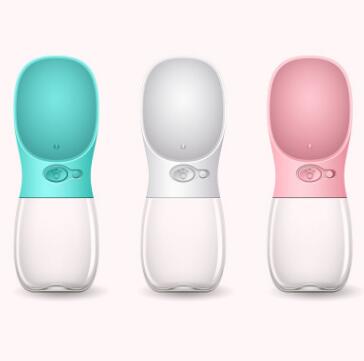 Handheld puppy water bottle with lock button function for walking and hiking in USA