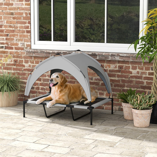Detachable sunshade pet canopy bed with non-slip legs for backyard camping