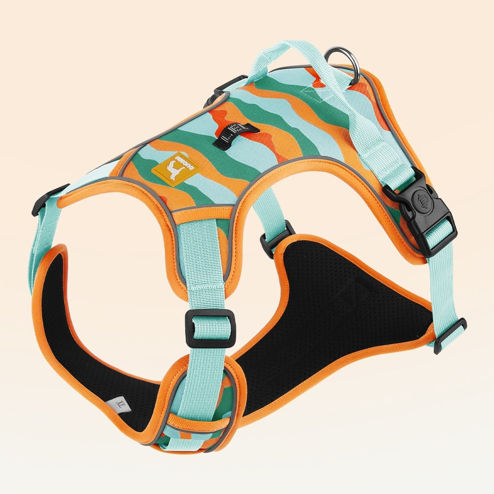 Premium nylon dog vest harness with high-visibility nighttime reflective strips