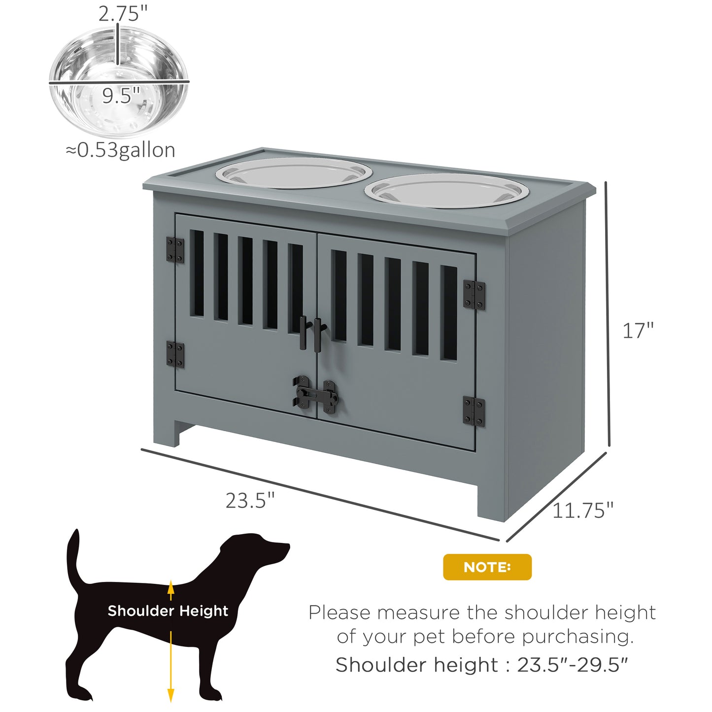 2-in-1 elevated pet feeder and dog crate furniture for home decor optimization