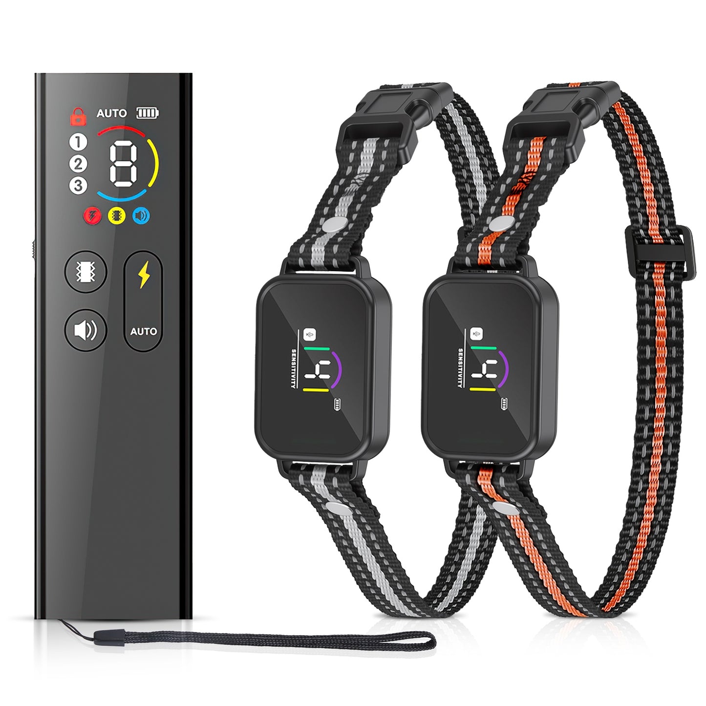 Lightweight electronic puppy training set with smart screen and adjustable intensity levels