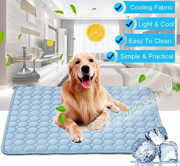 Summer heat relief dog mat showing structured fabric stitching detail for ventilation