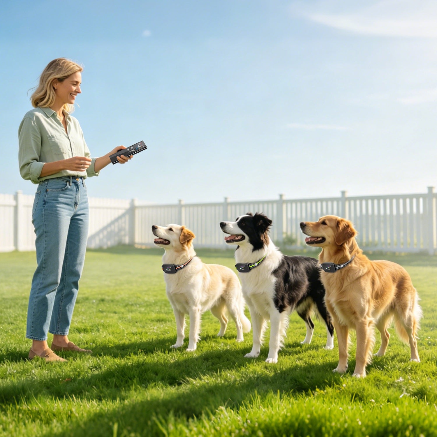 Professional automatic canine behavioral training kit with premium nylon reflective leash